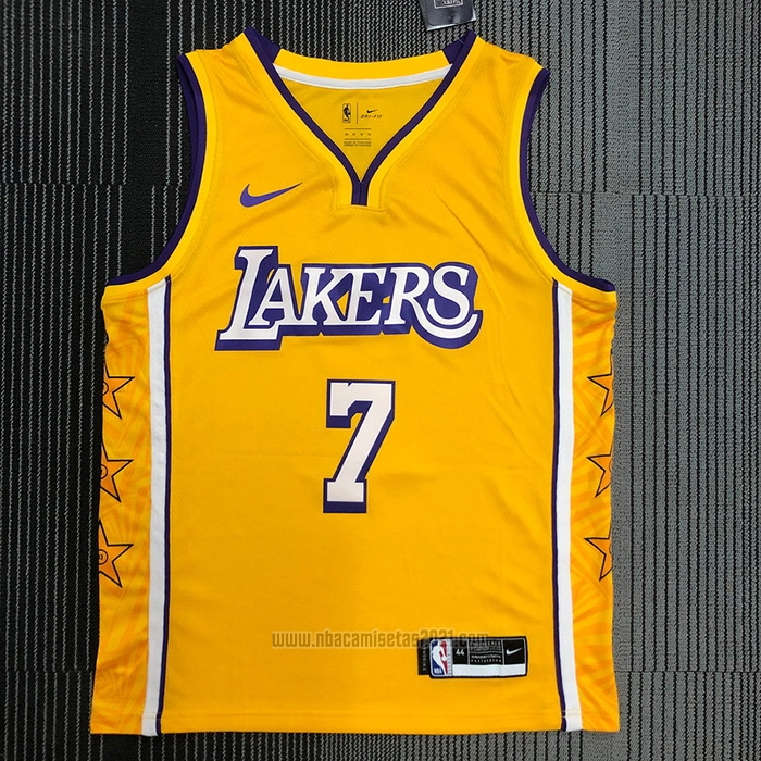 Camiseta Los Angeles Lakers Carmelo Anthony #7 Ciudad 2019-20 Amarillo